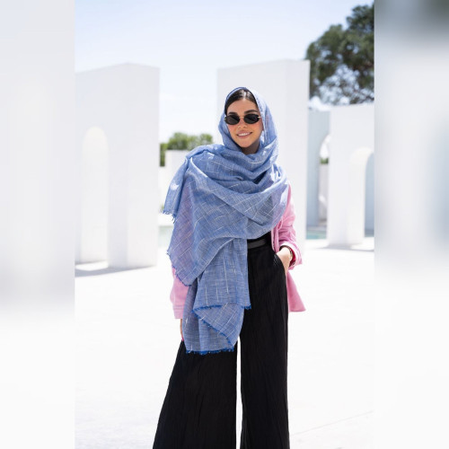 شال لنین راه نخ سفید مشکی